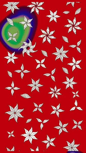 Parlak renkli fantezi çiçekleri, yapraklar, kırmızı ve nötr renklerde tomurcuklar kırmızı ve nötr. Suluboya el çizimi elementli çiçek çizimi deseni.