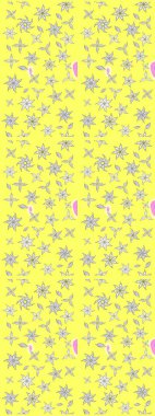 Çiçekler suluboya tarzında sarı ve beyaz renklerde. Raster illüstrasyonunda çiçek deseni çizimi.