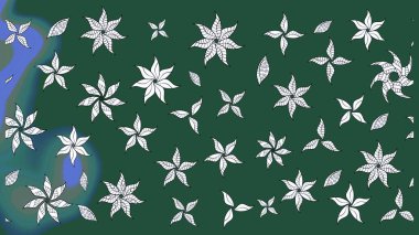 Raster deseni. Bahar çiçekli desen dallı, yeşil ve nötr renkler çiçekli siluet.