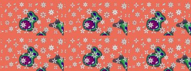 Bahar mevsimi. Nazik romantik baskı. Çiçekler turuncu ve nötr renklerde. Tatil havası. Raster güzel bir çiçek deseni çiziyor..