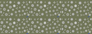 Yeşil ve beyaz renklere karalamalar çizilmiş çiçek deseni. Raster illüstrasyonu.