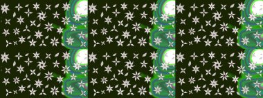 Küçük çiçekteki sevimli çiçek deseni. Gri ve yeşil renkte çiçekler.