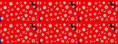 Renkli Yaz Temalı eskiz kalıbı. Kırmızı ve nötr renklerde çiçekler. Düz Çiçek Elementleri Tasarımı. Raster illüstrasyonunda çiçek deseni çizimi.