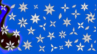 Mavi ve nötr renklerde çiçeklerle çizilmiş çiçek deseni. Suluboya tarzında mavi ve nötr renkte çiçekler.