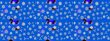 Raster illüstrasyonundaki çiçek desenli çizim. Suluboya tarzında mavi ve nötr renkte çiçekler.