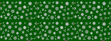 Küçük çiçekteki sevimli çiçek deseni. Yeşil ve nötr renkte çiçekler.