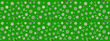 Raster Illustrasyon 'daki Çiçek Deseni' nin son moda çizimi. Düz Çiçek Elementleri Tasarımı. Renkli Yaz Temalı eskiz kalıbı. Güzel kumaş deseni.