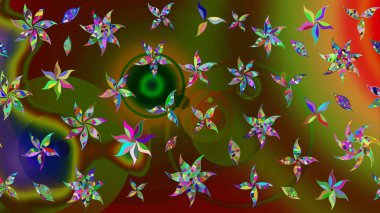 Çiçek deseni. Raster illüstrasyonu. Şatafatlı bahar bahçesi dokusu. Çiçek çizimi arkaplanı.