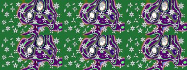 Tekrar eden çiçek arkaplanı, zarif yeşil ve nötr çiçek duvar kağıdı. Yeşil ve nötr renkler üzerine çiçek desenli çizimler, el yapımı papatyalar, papatyalar..