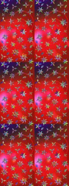 Tekstil, kumaş, kapaklar, duvar kağıtları, baskı, naylon, koleksiyon defteri, örgü, dekupaj için güzel bir eskiz. Millefleur 'lar. Küçük kırmızı ve kahverengi renkte güzel bir besin torbası deseni, çiçekler..