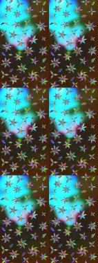 Doğal kozmetik ürünleri, parfüm, çiçekçi dükkanı için bahar ihalesi tasarımı. Karşılama ya da düğün geçmişi olarak kullanılabilir. Kahverengi ve mavi lale çiçekli Raster eskiz deseni. Paket kağıdı için en iyisi..