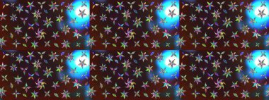 Kahverengi ve mavi renklerde güzel bir tekstil. Raster illüstrasyonu. Suluboya çiçekli çiçek deseni.