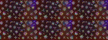 Kahverengi ve mor renkli etnik çiçekli zarif eskiz deseni. Raster Çiçek İllüstrasyon Şirin Tekstil.