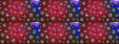 Renkli Bahar Teması eskiz kalıbı. Raster Şirin kumaş deseni. Düz Çiçek Elementleri Tasarımı. Eskiz klasiği.