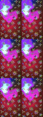 Hediye ambalaj kağıdı, tebrik kartları, posterler ve pankart tasarımı. Kırmızı ve mor renkte çiçekler. Raster düz çiçek çizim deseni.