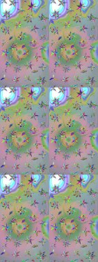 Tarafsız ve yeşil renkli çiçekler suluboya stilinde. Tarafsız ve yeşil renkte çiçekli çiçek deseni çiz.