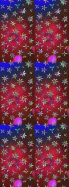 Raster illüstrasyonundaki çiçek desenli çizim. Kırmızı ve kahverengi renkte çiçekler.