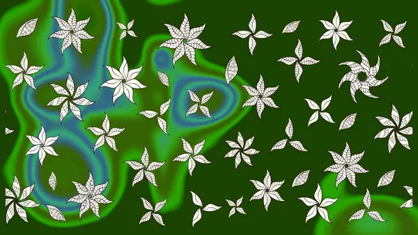 Tomurcukları papatya çiçekleri olan sevimli bir çiçek deseni. Kumaş, tekstil, duvar kağıdı baskısı için. Eskiz geçmişi. Raster illüstrasyonu. Eski usul. Miles Fleur, dandik süs.