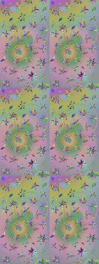 Tekstil veya kitap kapakları, imalat, duvar kağıtları, baskı, hediye paketi ve yapıştırma kitabı için çiçek eskizi geçmişi. Raster illüstrasyonu. Küçük ölçekli çiçeklerdeki basit sevimli desen.