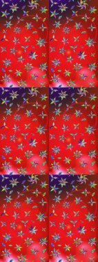 Çiçek deseni. Raster illüstrasyonu. Kırmızı ve kahverengi renkte çiçek çizimi. Kırmızı ve kahverengi renkte çiçekler. Şatafatlı bahar bahçesi dokusu.