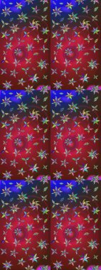 Düz Çiçek Elementleri Tasarımı. Renkli Bahar Teması eskiz kalıbı. Kırmızı ve kahverengi renkte çiçekler. Çiçek desenli eskiz, yaz çiçekleri..