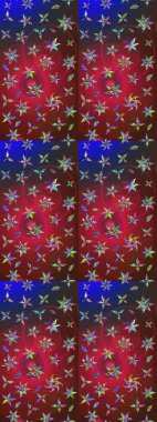 Raster - stok. Kırmızı ve kahverengi çiçekli eskiz deseni, suluboya çiçek deseni, sevimli çiçek, duvar kağıdı, kart veya kumaş için fayanslı.