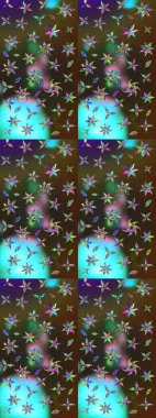 Eskiz klasiği. Raster Şirin kumaş deseni. Düz Çiçek Elementleri Tasarımı. Renkli Bahar Teması çizim şablonu.