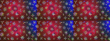 Raster illüstrasyonu. Güzel kumaş deseni. El çizimi. Çiçekler, dallar, otlar ve çiçekler.