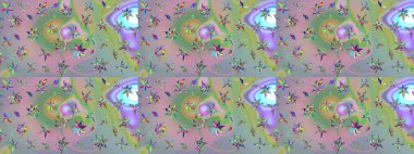 Düz Çiçek Elementleri Tasarımı. Renkli Bahar Teması eskiz kalıbı. Çiçek desenli eskiz, yaz çiçekleri. Tarafsız ve mavi renkte çiçekler.