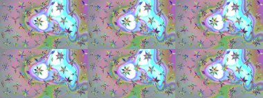 Küçük çiçekli şirin bir desen. Çiçek ve yapraklı çiçek deseni. Raster illüstrasyonu.