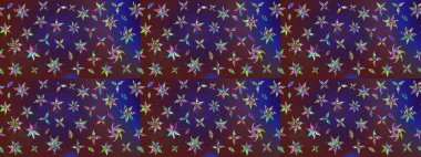 Raster illüstrasyonu. Menekşe ve mor renkli Asya tekstili. Çiçek desenini çiz.