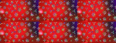 Yumuşak, yaz çiçekli arka plan. Çiçekli karalama şeklinde Raster çiçek deseni. Kırmızı ve mor renkte çiçekler.