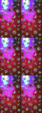 Hediye ambalaj kağıdı, tebrik kartları, posterler ve pankart tasarımı. Kırmızı ve mor renkte çiçekler. Raster düz çiçek çizim deseni.