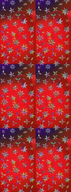 Eskiz arkaplan modeli. Raster illüstrasyonu. Suluboya, elle çizilmiş. Kırmızı ve mor yapraklı yabani çiçekler.