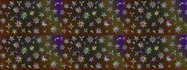 Çiçekli karalama şeklinde Raster çiçek deseni. Kahverengi ve gri renkli çiçekler. Yumuşak, bahar çiçekli arka plan.