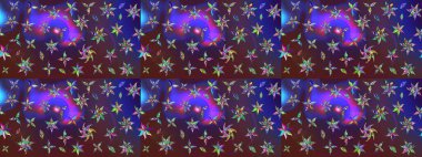 Çiçekli, yapraklı, çiçek desenli eskiz. Raster illüstrasyonu. El çizimi.