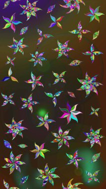 Yumuşak, bahar çiçekli arka plan. Kahverengi ve gri renkli çiçekler. Raster çiçek desenli ve çiçekli..