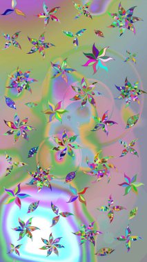 Tarafsız ve mavi renkler üzerine çiçek çizimi. Şatafatlı bahar bahçesi dokusu. Çiçek deseni. Raster illüstrasyonu. Tarafsız ve mavi renkte çiçekler.