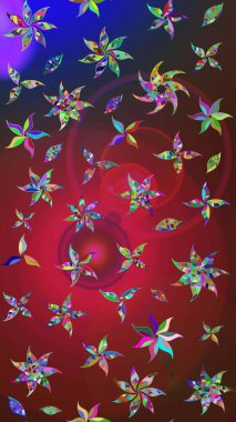 Çiçekli zambakların eskiz geçmişi. Çiçek tasarımı için inanılmaz bir kolaj cenneti tarzı. Parlak çiçekli kolaj çiçekleri kırmızı ve kahverengi.