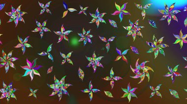 Robot resim. Raster illüstrasyonu. Küçük çiçekte sevimli çiçek deseni var..