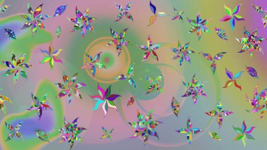 Düz Çiçek Elementleri Tasarımı. Raster güzel kumaş deseni çiziyor. Renkli Bahar Teması eskiz kalıbı. Çiçek deseni.