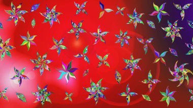 Raster Illustrasyon 'daki Çiçek Deseni' nin son moda çizimi. Renkli Yaz Temalı eskiz kalıbı. Düz Çiçek Elementleri Tasarımı. Güzel kumaş deseni.