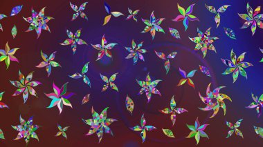 Mor ve mor renkli çiçekler. Sevimli çiçek raster deseni. Düz Çiçek Elementleri Tasarımı. Renk Bahar Teması eskiz şablonu.