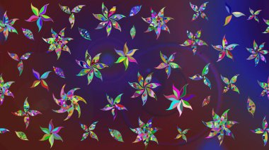 Renkli Bahar Teması eskiz kalıbı. Güzel çiçek deseni. Düz Çiçek Elementleri Tasarımı. Mor ve mor renkte çiçekler.