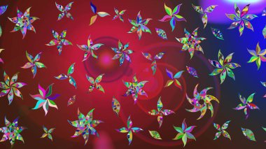 Kırmızı ve kahverengi renkte çiçeklerle çizilmiş çiçek deseni. Suluboya tarzında kırmızı ve kahverengi renkte çiçekler.