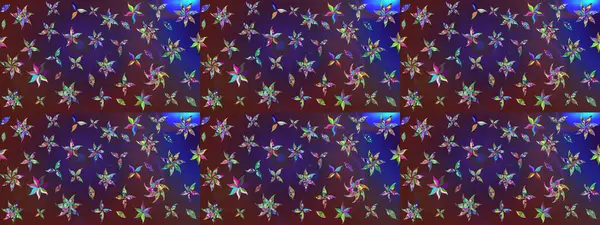 Asya tekstil tarzında. Mor ve mor renkli çiçekler. Raster illüstrasyonu. Çiçek desenli çizim. Raster illüstrasyonu.