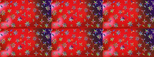 Moda baskıları için zarif bir şablon. Motley illüstrasyonu. Küçük çiçekte güzel bir desen. Robot resim. Çiçekli bahar çiçekleri. Küçük renkli çiçekler..