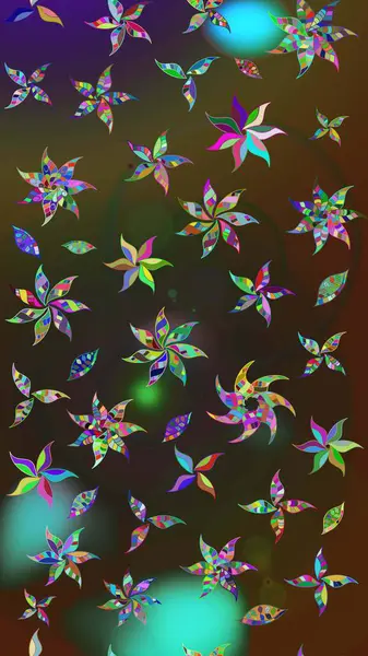 Moda baskıları için zarif bir şablon. Parlak renkli çiçekleri ve kahverengi ve gri renkte yaprakları olan harika bir çiçek deseni. Halk tarzı. Modern çiçek arkaplanı.