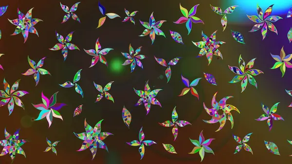 Robot resim. Raster illüstrasyonu. Küçük çiçekte sevimli çiçek deseni var..