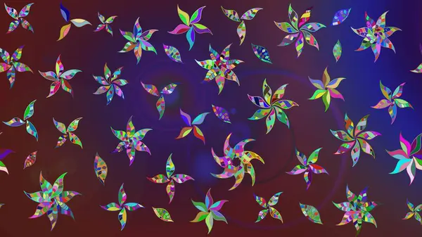 Mor ve mor renkli çiçekler. Renkli Bahar Teması eskiz kalıbı. Düz Çiçek Elementleri Tasarımı. Raster illüstrasyonu. Çiçekli çiçek deseni, suluboya..